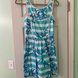 Lilly Pulitzer Aqua and White Floral Dress
